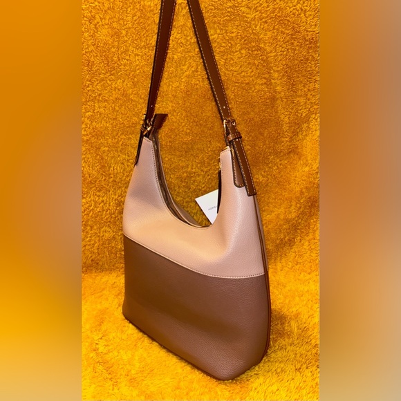 NWT Adrienne Vittadini Beekman Place Color Block Dusty Rose & Caramel Ho… - Picture 5 of 12
